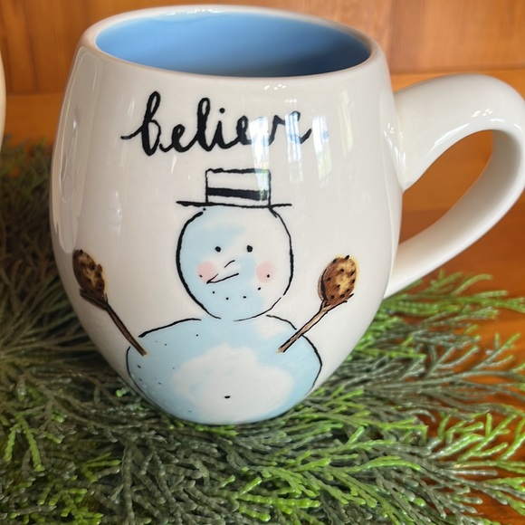 Rae Dunn snowman cup and saucer. - Picture 4 of 7